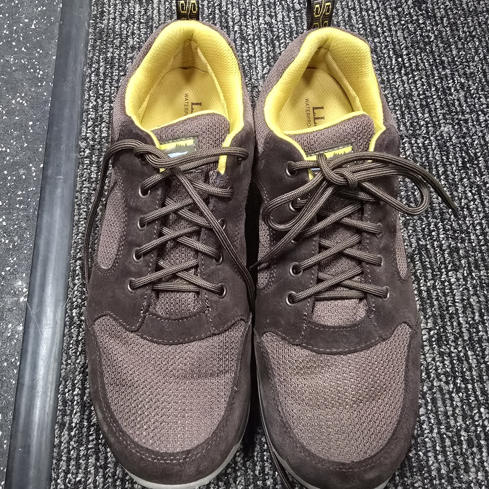 L.L. Bean Dark Brown Hiking Shoes with Yellow Interior